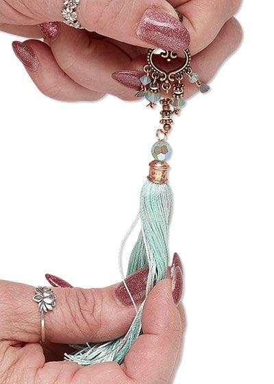 Tassel attached to beaded wire